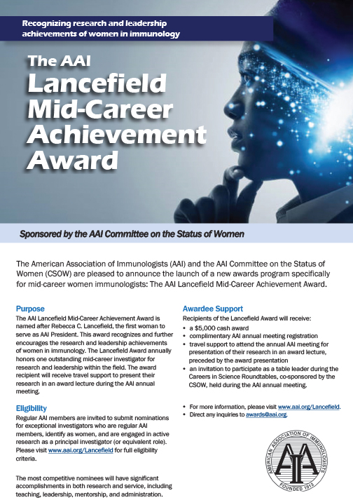 AAI Lancefield Mid-Career Achievement Award